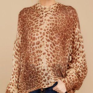 Start A Trend Tan Leopard Print Sweater
